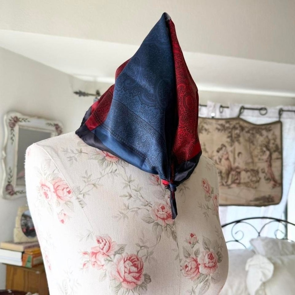 vintage red white and blue bandana scarf